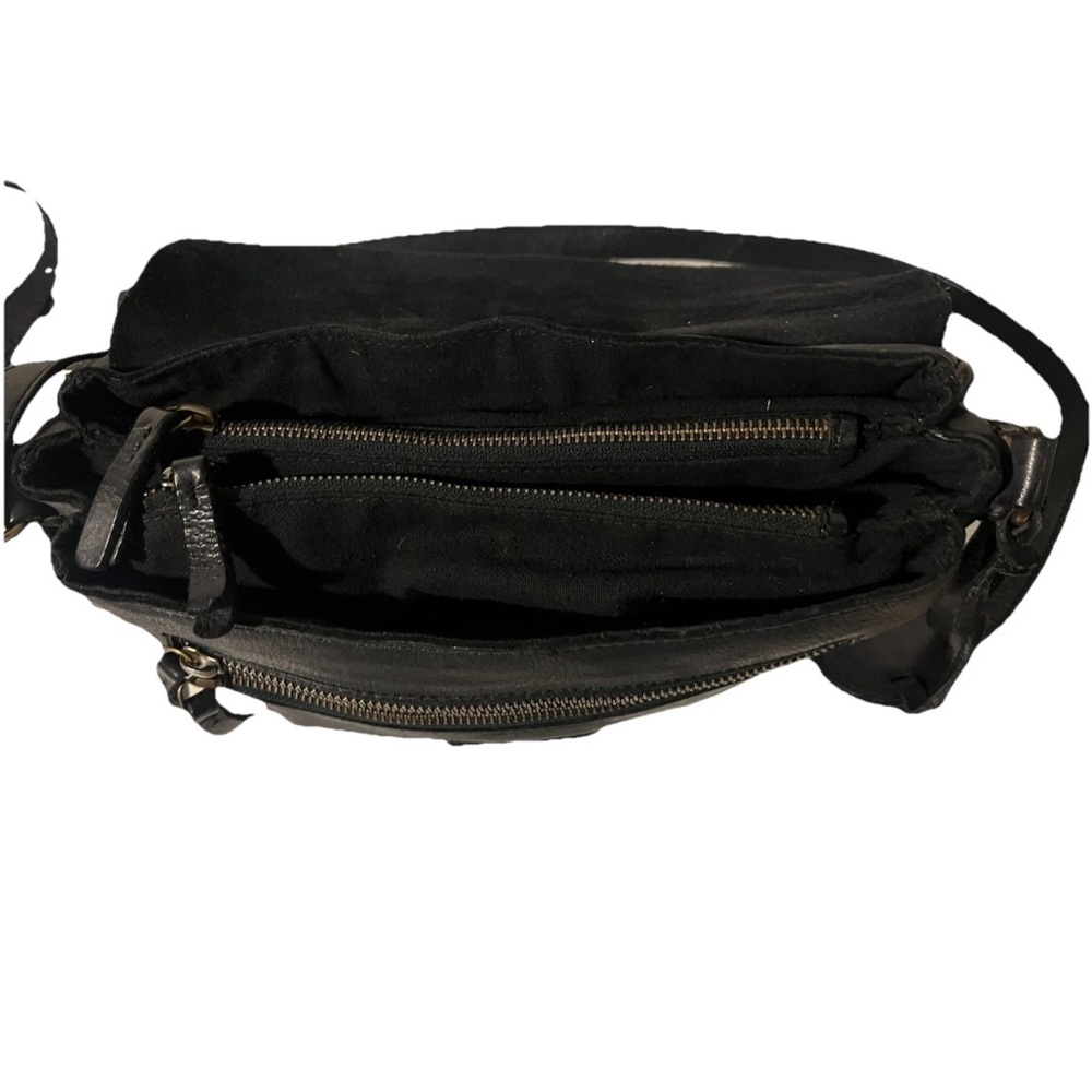 Harbour 2nd Smooth Leather Black “Love Rosi” Multi Compartments Crossbody Bag - Picture 9 of 14